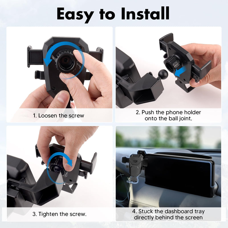 FIILINES Dashboard Storage Tray & Phone Holder Compatible with Mazda CX-5 CX5 2021 2022 2023 2024 2025 (Fit 10.25" Touch Screen) Dash Center Console Organizer Cell Phone Mount Interior Accessories