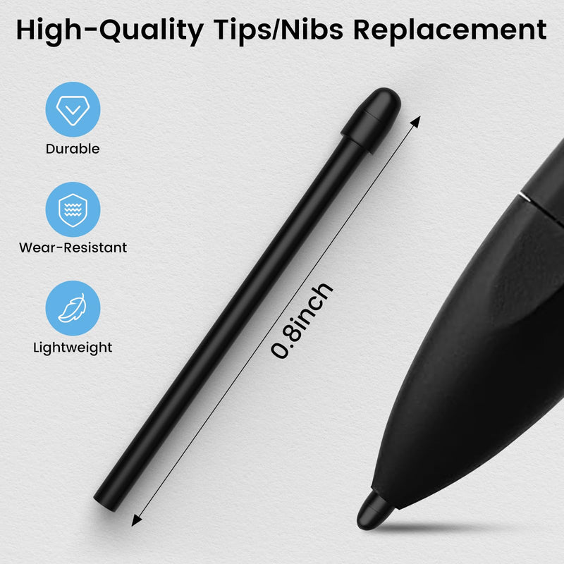 Replacement Tips for Remarkable 2, Durable Remarkable Pen Tips for Marker 1/2 Stylus Marker Pen Plus,Sensitive & Titl Pressure Marker 2 Pen Nibs (10PCS) with Tool Black