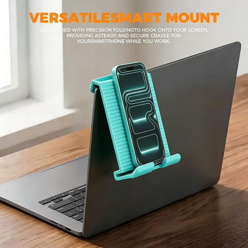Flexible Silicone Aluminum Phone Holder Tablet Stand with Charging Port Design, Foldable Airplane Laptop/Phone Stand for Home Office Travel (Tiffany) Tiffany