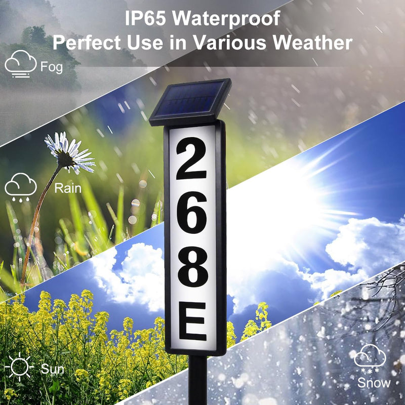FLSEPAMB Solar Address Sign Lighted Solar House Numbers for Outside Address Plaques for House Address Sign Numbers for House, Yard, Garden, Waterproof Classic style