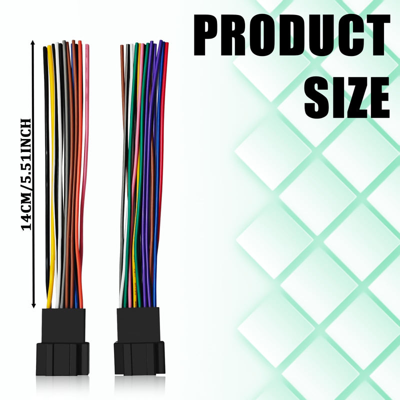 Radio Wiring Harness with Antenna Adapter Compatible with 2006-2013 GM GMC Chevy Cadillac, Aftermarket Stereo CD Player Receiver Wire Cable Adapter for Silverado Sierra Impala Yukon (4 PCS) Black