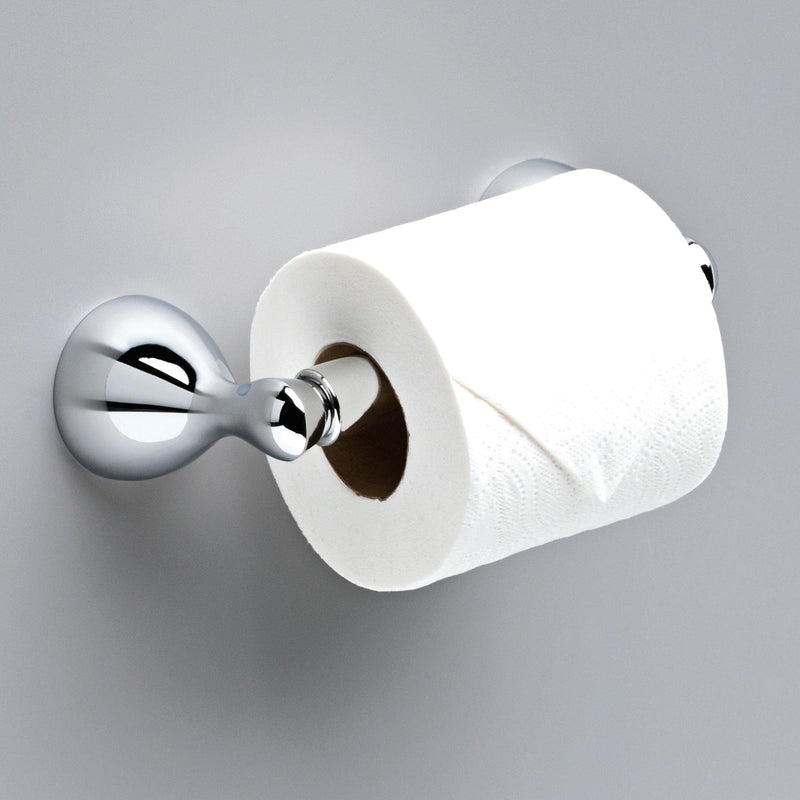 Delta Foundations (1-Pack) Toilet Paper Holder Polished Chrome Tissue Roll Spring-Loaded Rod| Bathroom Decor | Organizers and Storage | Wall Mounted Accessories FNDS50-PC No Size