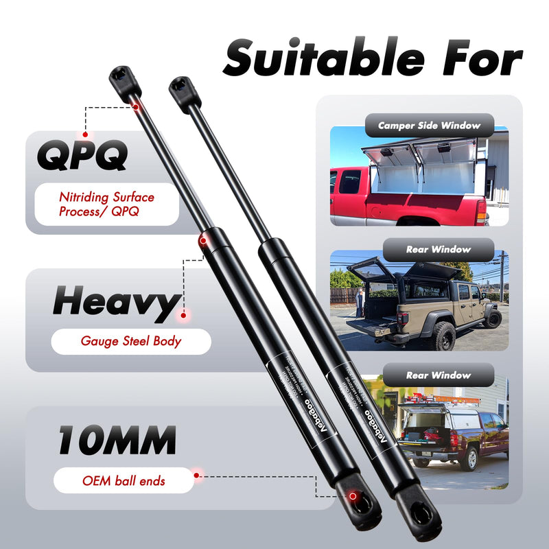 Vepagoo C16-06874 17 inch 40Lb/178N Gas Shocks Struts for Truck Canopy Leer are Camper Shell Truck Topper Rear Window, Pickup Cab Canopy Door, 2pcs (1pair) 40 LB