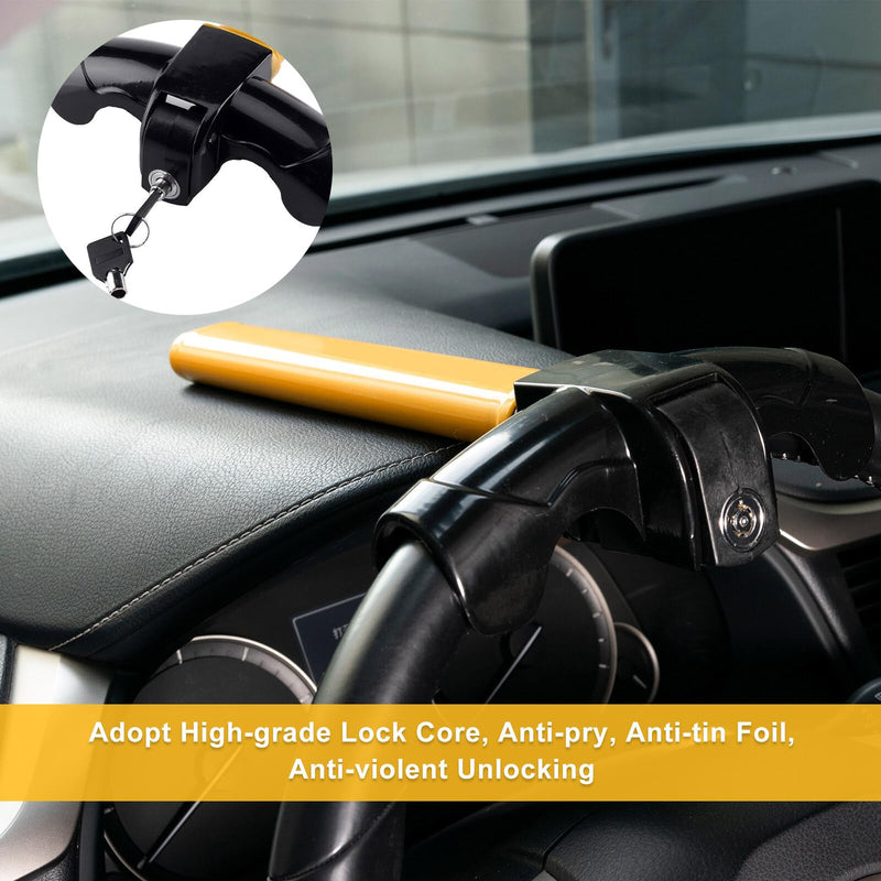 Car Steering Wheel Lock, Heavy Duty Auto Steering Wheel Security Locking Device with 2 Keys, Universal Anti Theft Rotary Wheels Lock for SUVs Trucks Cars, Car Accessories