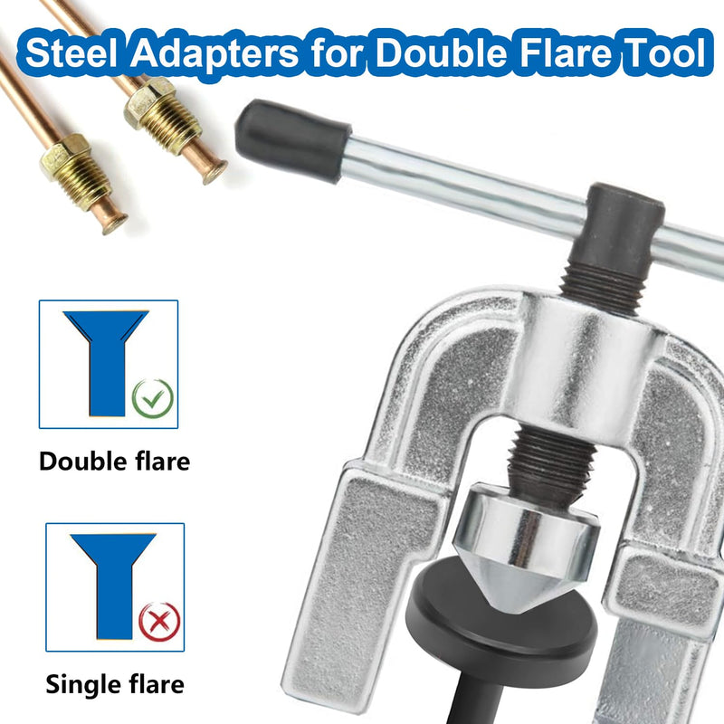 smseace 6Pcs 3/16 Inch+1/4 Inch Double Flare Adapter for 3/16Inch,1/4Inch Brake Lines 4pcs 3/16InchDouble Flare die,2pcs 1/4Inch Flare Tool Adapter Brake Flaring Tools Adapter