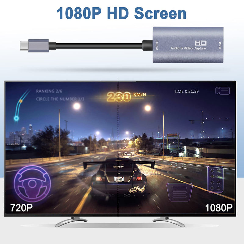 Guermok Video Capture Card, 4K USB3.0 HDMI to USB C Capture Card for Streaming, 1080P 60FPS, Compatible with iPad Mac OS Windows, Quest 3, OBS, PS5/4, Switch2/1, Xbox, Camera (Silver) Silver