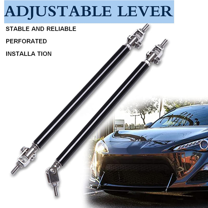 Universal 8"-11" Splitter Strut Rods, Adjustable Black Front Lip Support Rods Front Bumper Strut Rods (2PCS)