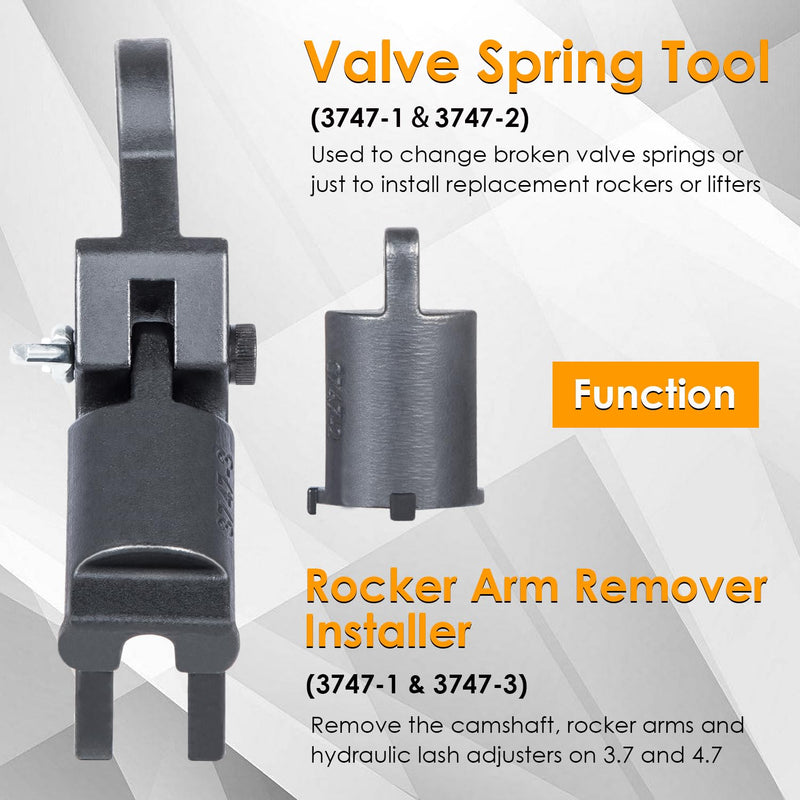 Rocker Arm Remover Installer & Valve Spring Compressor Tool for Chrysler, Dodge, Jeep 3.7L & 4.7L Engines 3747-123 10102 8426 8387 8516A