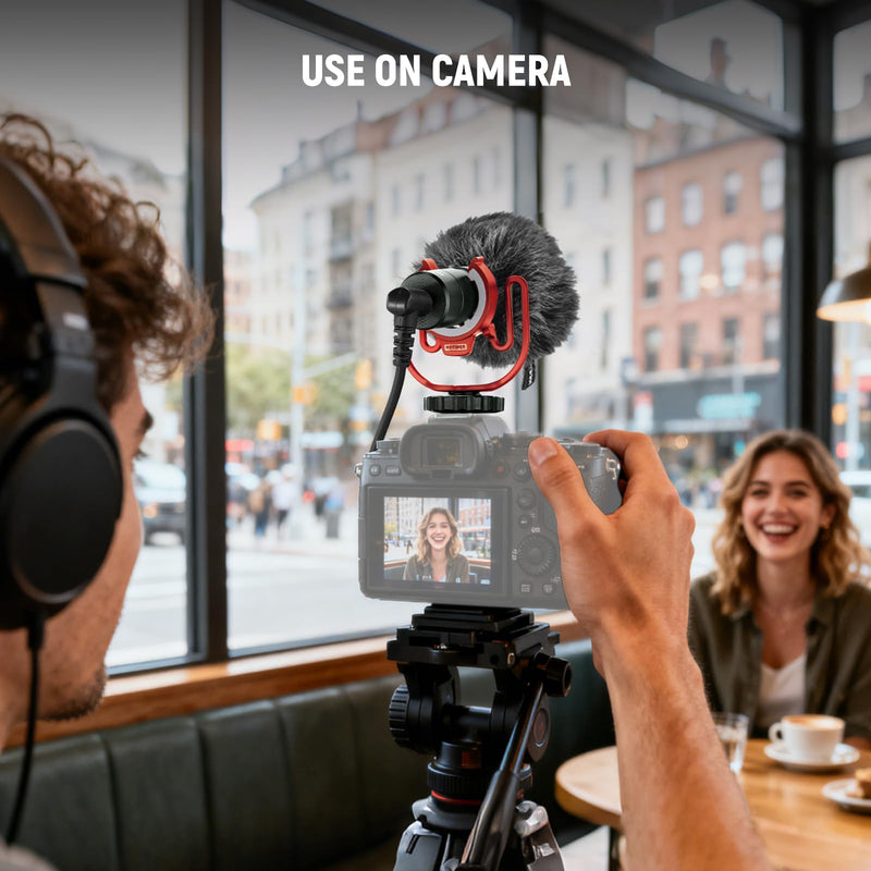 NEEWER Plug & Play Vlog Microphone for Camera, 20-20KHz Mini Supercardioid Mic Compatible with Sony Canon Nikon iPhone Samsung Android Tablet Mac with 3.5mm TRS USB C OTG Shock Mount Windscreen, VM10
