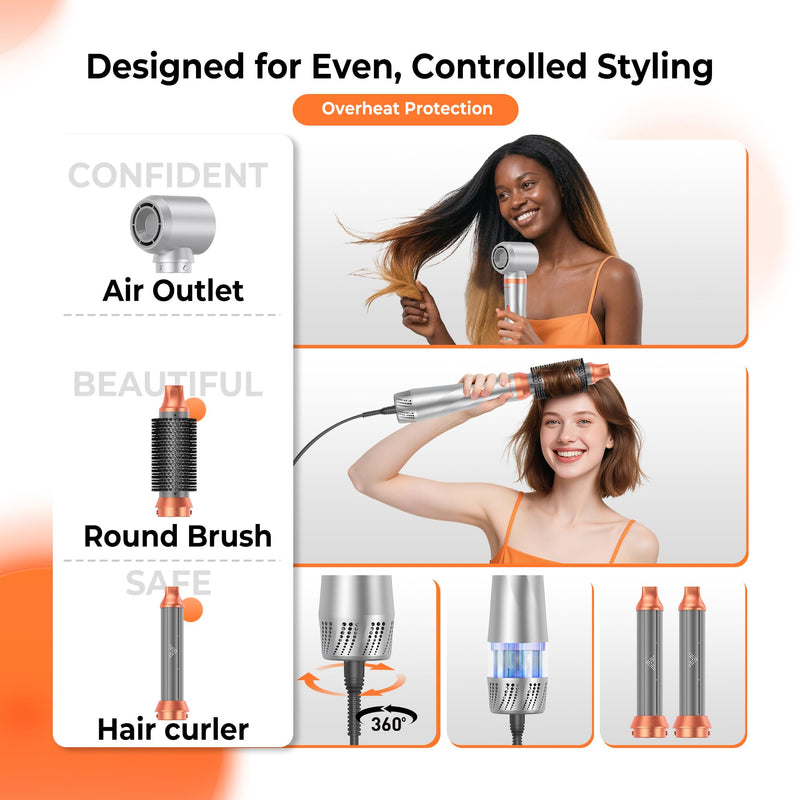  [AUSTRALIA] - Air Styler Hair Stylers, Airbrush 5 in 1 Multi Styler Blow Dryer Brush Air Wrap, 1000W Hair Stylers for Women Volume, Air Curler for Women Volume, Curl, Smooth, Dry and Styler