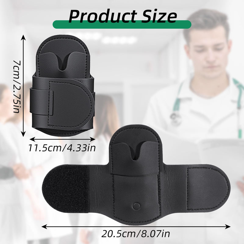 Stethoscope Holder Clip -PU Black Leather Stethoscope Clip | for Scrubs, White Coats, Belts