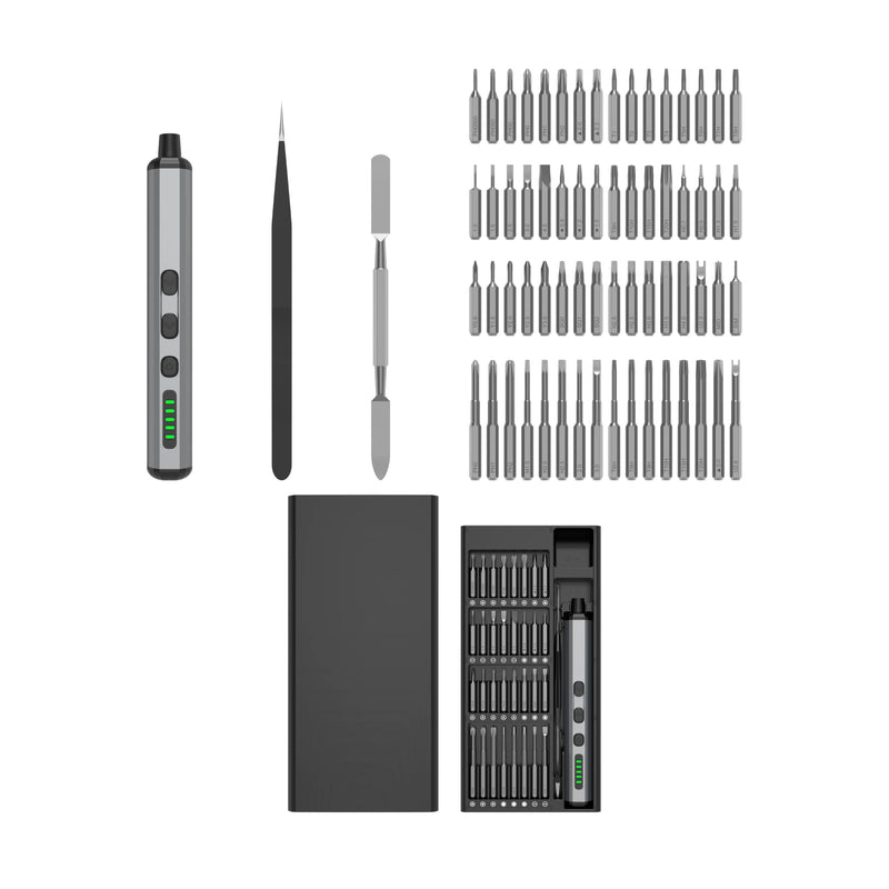 Mini Electric Screwdriver Set, 3.7V Cordless Precision Screwdriver,68 in 1 Rechargeable Power Screwdrivers Repair Tool Kit for iPhones,Laptops, Drones, Glasses, Watches,5 Adjustable Torque 68 in 1 Precision Electric Screwdriver Kit