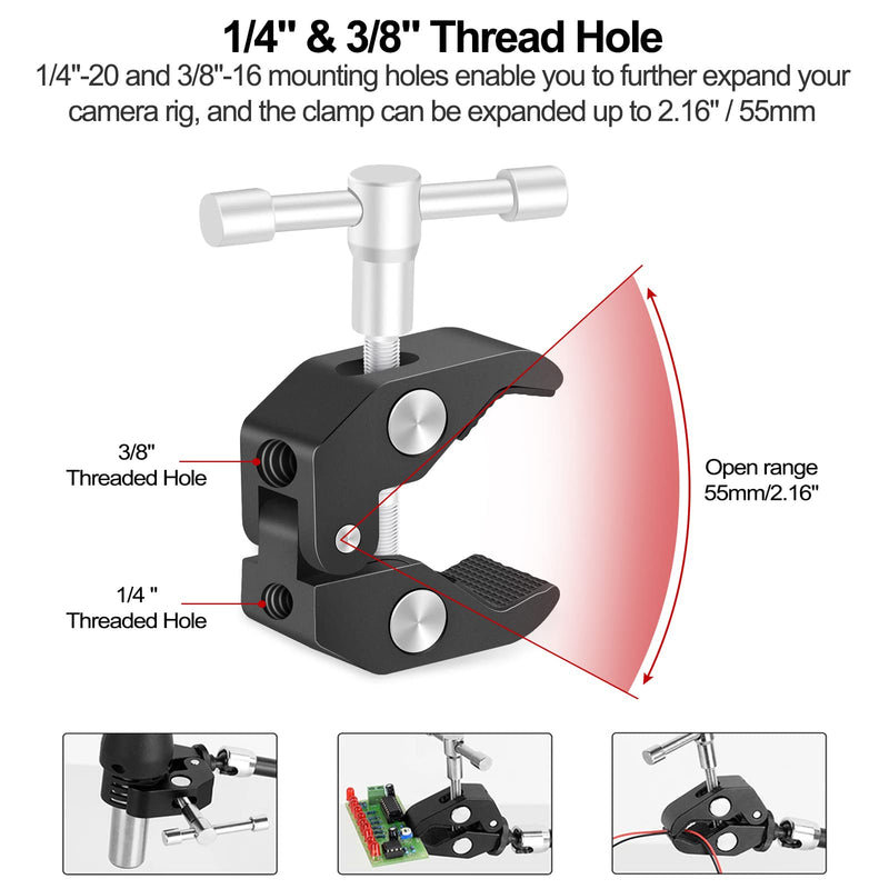 Toolour Helping Hands Soldering Clamp, 19.7” Magic Arm, Flexible Articulating Arms with Clamps, Magic PCB Clip for Hot Air Gun/PCB Holder/Desoldering/Welding/Repairing/DIY Work/Hobby Craft