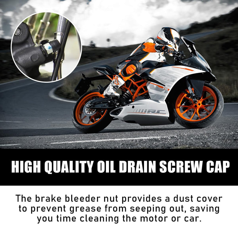 8PCS Brake Bleed Nipple Cap, 8mm Rubber Car Brake Bleeder Screw Grease Dust Cover, Vehicle Brake Bleeder Nipple Cap Replacement for Motorcycle Motorbike, Car Accessories 8 PCS