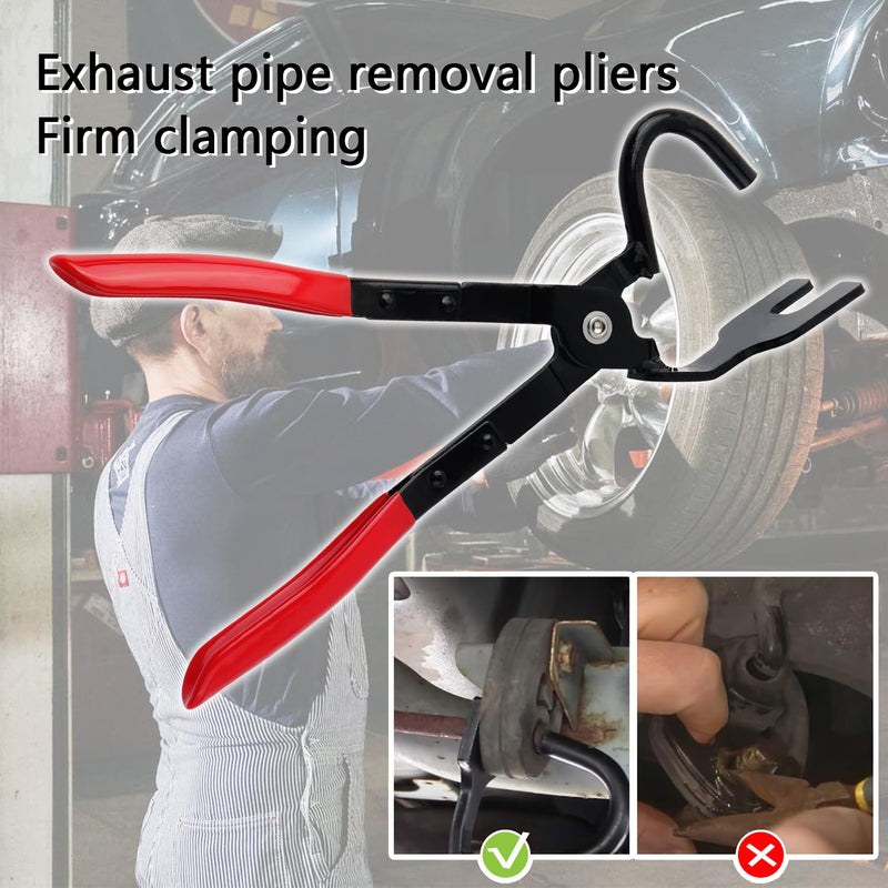 Exhaust Hanger Removal Tool with 25° Offset Design,High Strength Exhaust Hanger Pliers with Non-Slip Handle,Professional Exhausts Hangers Tool for Dismantling Exhausts Hangers