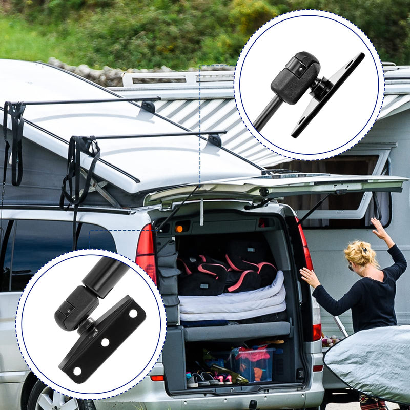 BBTO 8 Pcs 10 mm Gas Strut Bracket Mounts, Gas Spring Lift Strut Mounts Bracket Ball Stud, Gas Strut Mounts for Lift Supports Shocks Spring Prop, Black