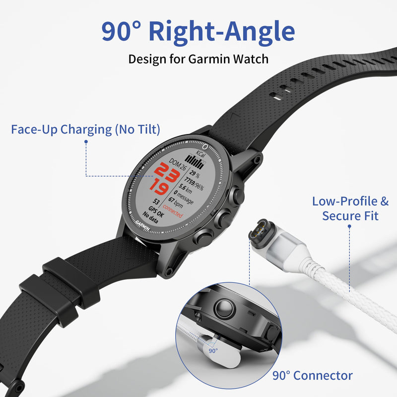 4 in 2 Garmin Watch Charger Cable - 10FT/3M USB A/USB C Multi Charger Cable Compatible with Garmin Watch Fenix 8/7/6, Forerunner 970/965/955/945/265/255, Venu, Vivoactive, Epix, iPhone, Android