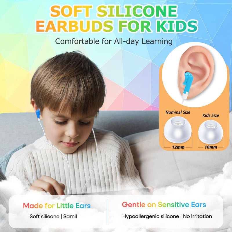 10-Pack Kids Earbuds for Classroom School Librariy, Wired Headphones, in Ear Earbuds for Kids Student, 3.5mm Earphones for Chromebook Laptop PC Multicolor 10 Pack