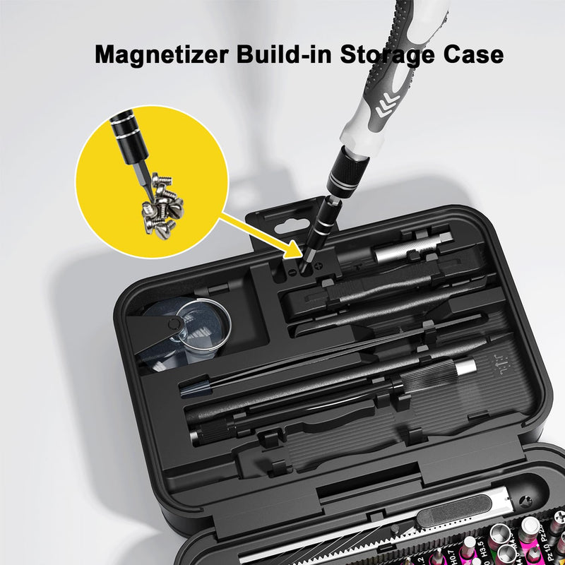 Mini Precision Screwdriver Set with Color-coded Identification, 132 in 1 Micro Magnetic Repair Tool Kits with Storage Box, 108 Bits,Small Manual Screw Driver Toolkits for iPhone/Mac/iPad/Table Black