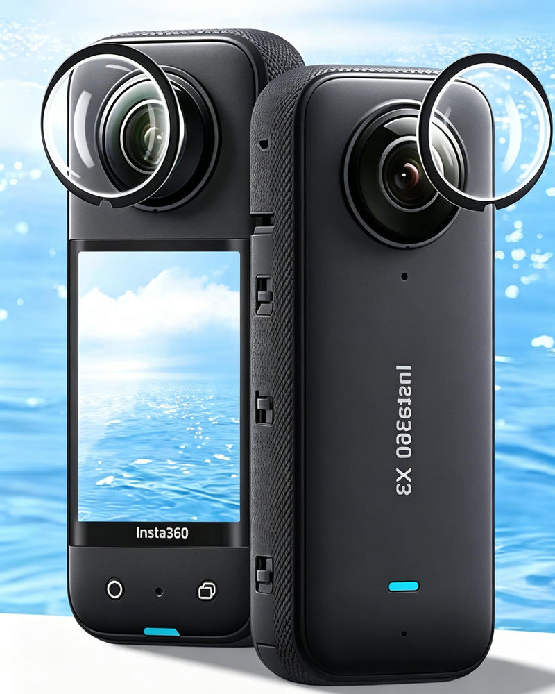 Lens Protector for Insta 360 X3, Dual Lens Guards Protective Case PC Protective Cover Sticky Lens Guards Action Camera Accessories [X3]