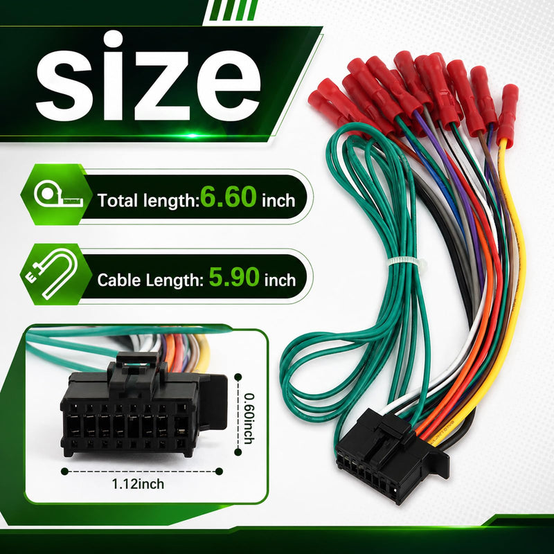 16 Pin Radio Wiring Harness Replacement,Stereo Wiring Harness Connects Stereo to Car Electrical System,Wirings Harnesses Compatible with Pioneer DEH AVH AVIC MVH FH SPH