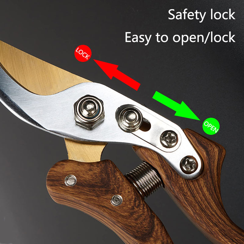 Garden Shears, Japanese Floral branch cutters, Snips for Gardening, Flower scissors Florist clippers, Hand Held Pruners for Gardening Heavy Duty, Pruning shears for garden (Wood grain) Wood-like grain