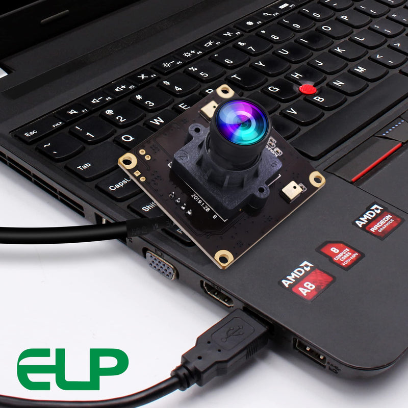ELP 4K USB Camera Module with Microphone for Computer - 8MP Industrial Lightburn Camera IMX317 - 100 No Distortion Lens 100degree No Distortion Lens