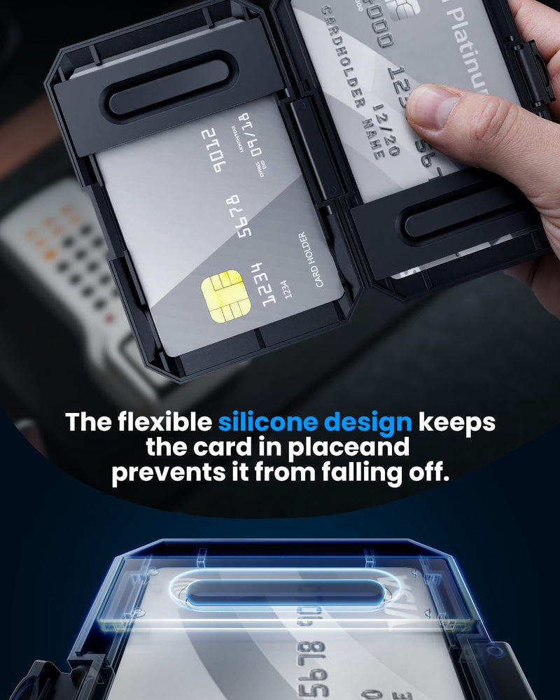 for Magsafe Wallet, 6 Card Holder, Splash-Resistant Heavy-Duty Snap Closure Phone Card Holder, Magnetic Wallet for iPhone 17/16/15/14/13/12 Series, Black