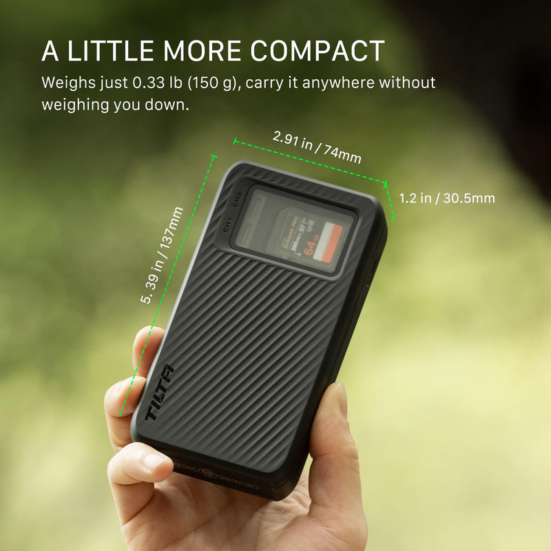 Tilta All-In-One Recharge Companion for NP-FZ100 | FX3, FX30, FX2, ZV-E1, FX30B, A7S III, A7 IV Battery Charger & Power Bank | 30W PD QC Fast Charging | SD TF Card Slot 312MB/s | 18W PD Output - Black