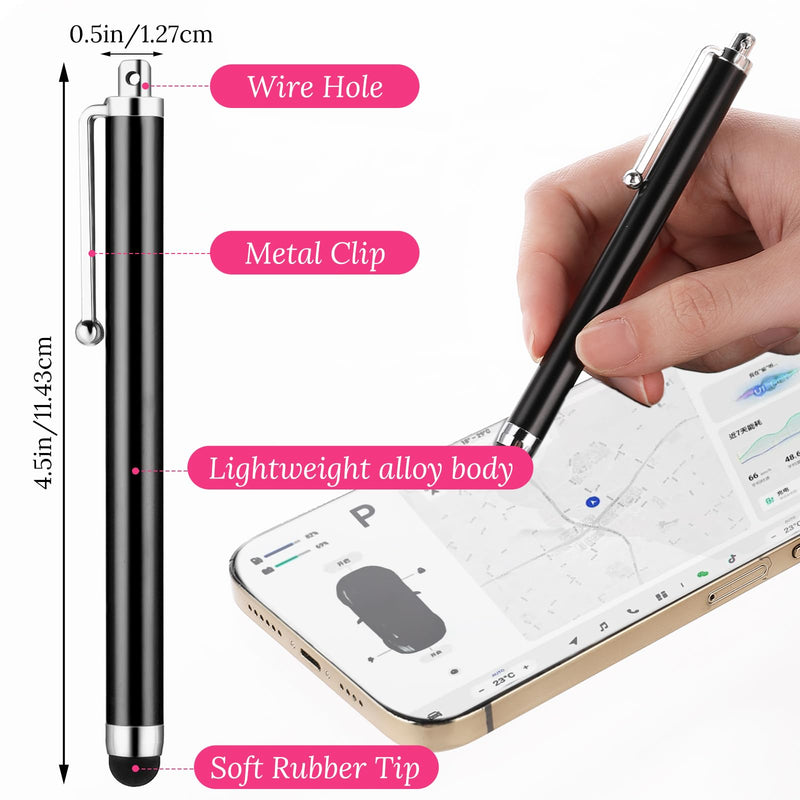 Stylus Pens for Touchscreens, 2 Pack High Precision Replaceable Thin Tip Stylus Rubber Stylus Pen for Smartphone and Tablets All Universal Touchscreen Devices(D) D