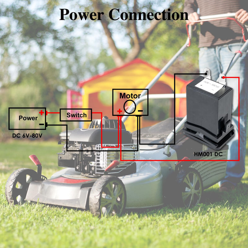 Jayron JR-HM001 Snap in Mechanical Hour Meter Rectangular Hour Meter for DC 6V to 80V Power Equipment Such as Fork Lifts,Golf Carts,Floor Care Equipment,and Any Other Battery Powered Equipment