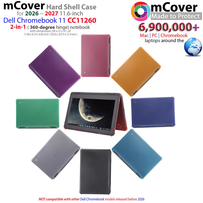 mCover Case Compatible Only for 2026+ 11.6" Dell Chromebook CC11260 2-in-1 (with 360° Hinge) Laptop Computer (NOT Fitting Any Other Dell Models) - Black