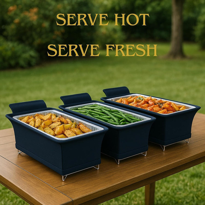 6 Pack - Brooklyntrend Chafer Wind Guard, Chafing Dish Wind Guard, Handle Covered Chafing Dish Shiel, Decorative Cover over Chafer Dish