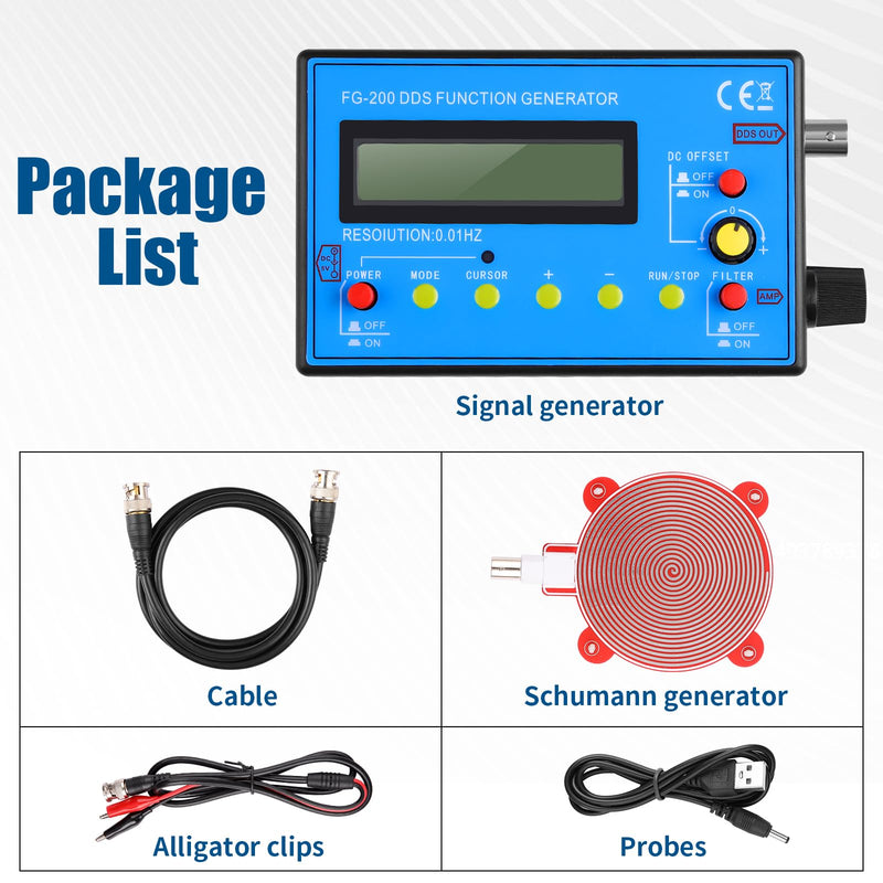 Mini DDS Signal Generator,1Hz-500kHz Multifunction Waveform Generator Signal Source with 7.83Hz Schumann Resonator, Ideal for Audio Testing, Oscilloscope Calibration, Tracking Down Circuit Faults