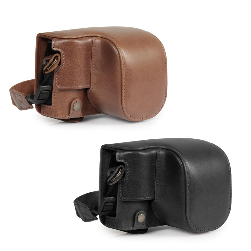 Mega Gear Genuine Leather Camera Case for Fujifilm X100VI - Stylish and Protective - Black