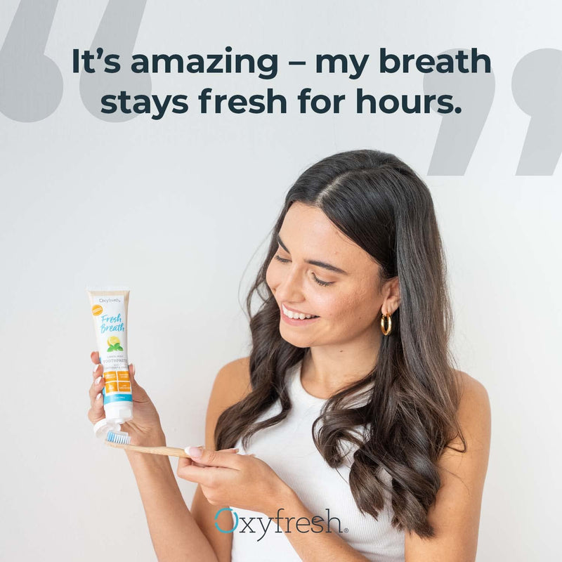Oxyfresh Maximum Fresh Breath Lemon Mint Toothpaste - Clean Teeth & Fresh Breath - Natural Essential Oils & Natural Xylitol to Help Fight Tartar - SLS & Fluoride Free - 5 oz (Pack of 3) 5 Ounce (Pack of 3)