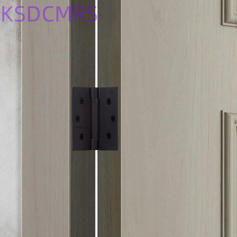 3.5" Self-Closing Stainless Steel Hinges,3-1/2 inch x 3 1/2 Inch Heavy Duty Spring Loaded Automatic Adjustable to Close Door Hinge with Square Corner (Matte Black-2PACK) Matte Black-2PACK