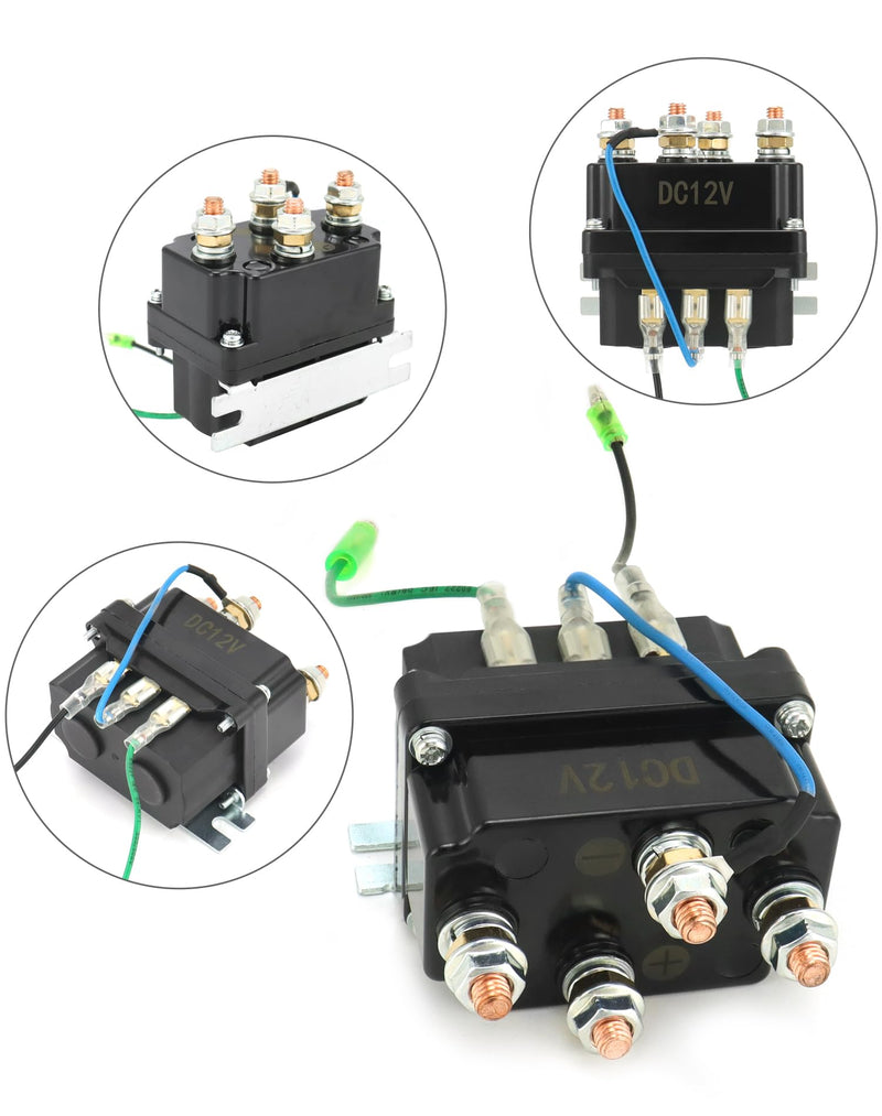 QWORK Wireless Remote Control Winch Kit - 12V 250A Solenoid Relay Contactor+ 2pcs Wireless Winch Remote Control, Compatible with Truck ATV SUV 2000-5000lbs Winches