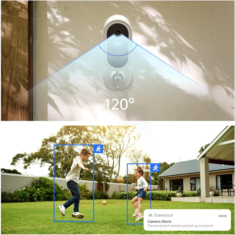 Security Cameras Wireless Outdoor, 2K Battery Powered WiFi Camera with AI Motion Detection, Spotlight Siren Alarm, Color Night Vision, 2-Way Audio, Waterproof Home Surveillance, Cloud/SD Storage TWO PACK