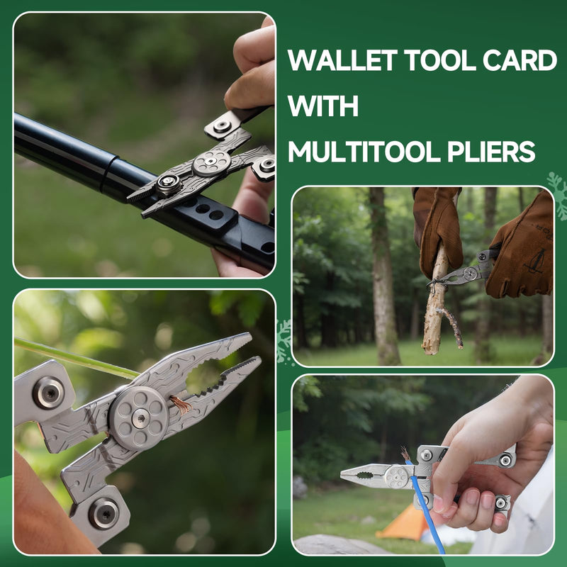 NexTool Folding Credit Card Multitool Wallet Multi Tool, 20 in 1 Stainless Steel Wallet Tool Card with Pliers, Knife, Bottle Opener,Hexagon Spanner, Compact, Lightweight EDC Tools,Gifts for Men Unique Pocket Size Sliver Credit Card Multitool