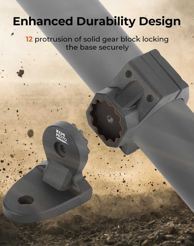 KEMIMOTO UTV Whip Mount Flag Light Mounting Bracket 1 PCS, Heavy Duty Adjustable for 1.75-2 inch Roll Bar Cage Compatible with Polaris RZR 900 1000 XP Pro Turbo Can Am Maverick X3 Commander