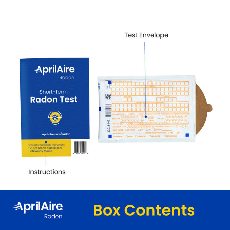 AprilAire Radon Gas Home Test Kit, Short Term, Prepaid Shipping & Lab Fees Included, Easy to use, EPA Approved Method (Pack of 1)