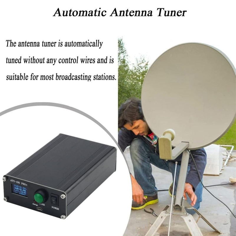 Pomya Auto Tuner for Ham Radio 1.8-55MHz | ATU 100 Pro 100W HF Tuner with Aluminum Box/Cover & OLED Display