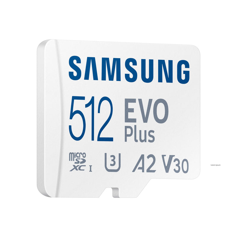 SAMSUNG EVO Plus microSD Memory Card + Adapter, 512GB microSDXC, Speeds Up to 160 MB/s, UHS-I, C10, U3, V10, A3, Upgrade Storage for Phones, Tablets, Gaming Consoles, DSLR Cameras, PCs, MB-MC512SA/AM 512 GB