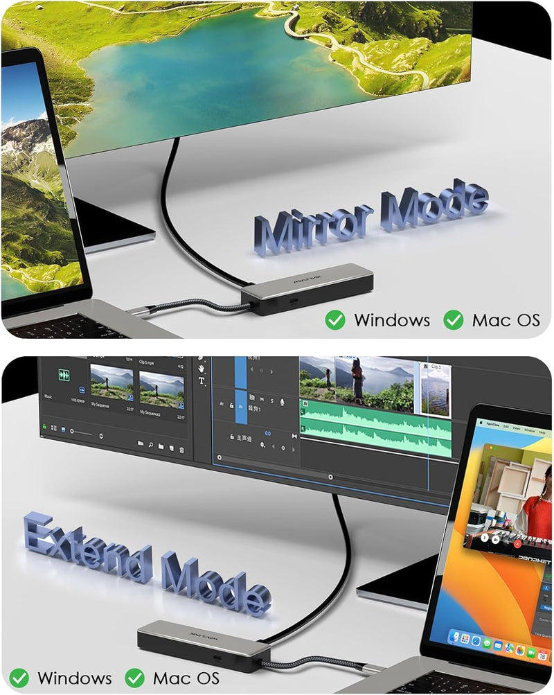 USB C Hub 2.5G Ethernet, WAVLINK 10Gbps USB C 3.2 Hub with 100W Power Delivery, 4K@120Hz HDMI 2.1, 3*USB3.2 Gen 2, 2.5G RJ45 Ports, Fit for MacBook Pro/Air iPad Dell HP Lenovo Asus Acer UHP3414-PRO