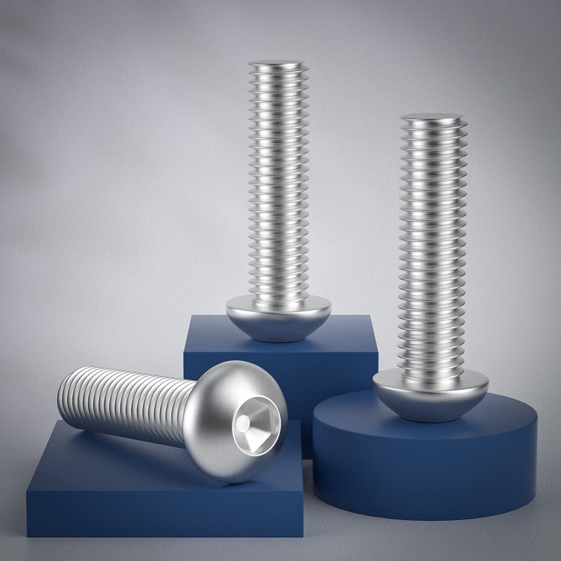 1/4-20 x 1-1/2" Bolt, Button Head Socket Cap Bolts Screws, Stainless Steel 304 (18-8), Fully Machine Thread, Allen Hex Drive, 100-Pack 1/4-20 x 1-1/2"