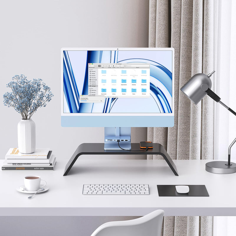 Minisopuru iMac Accessories – USB C Hub for iMac 24 inch 2021/2023 with USB 3.2 10Gbps, iMac USB Adapter Compatible with iMac 24 M1/M3 and Studio Display 27 inch, Blue (without SSD Port).