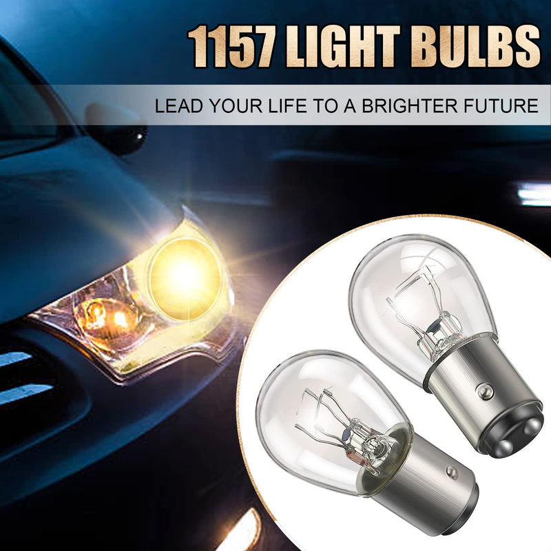 Meonum 10 Pack 1157 Bulb, 2057 2357 7528 BAY15D, Brake Light Bulbs, Turn Signal Bulb Replacement for Marker Tail Running Parking Backup Lights, Compatible with 2357 1016 1034 1076