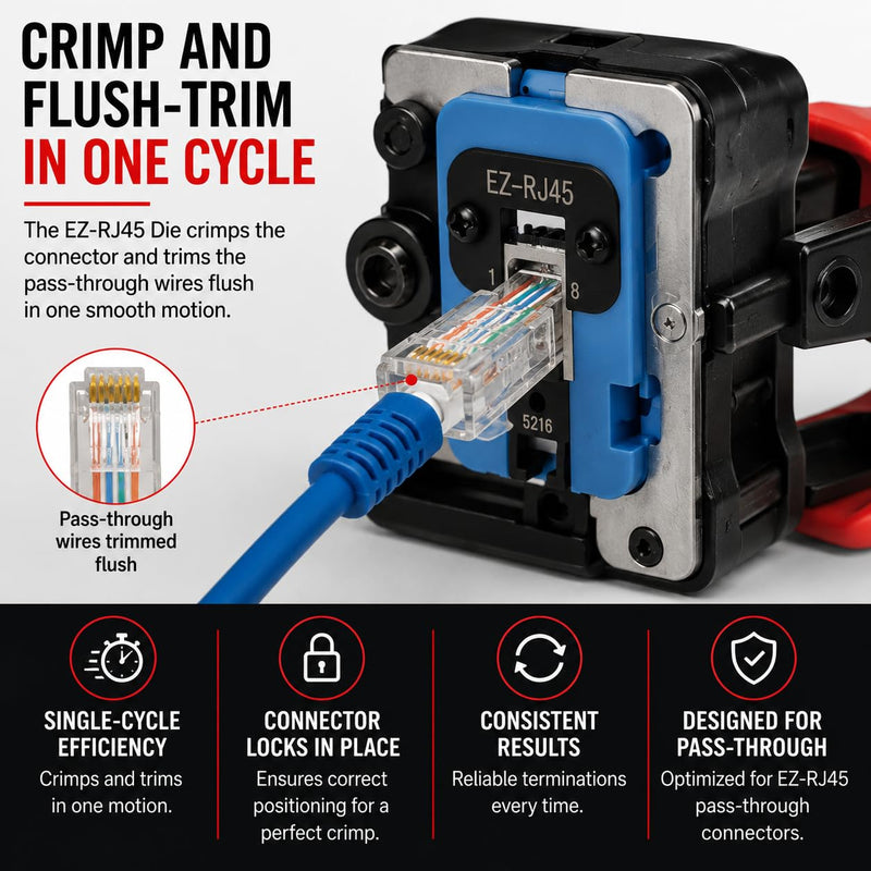 Platinum Tools 100072C EZ-RJ45 Die For Exo Crimp Frame, Cat6 Rated, Shielded, Network Cable Crimper for RJ45 and Modular Connectors