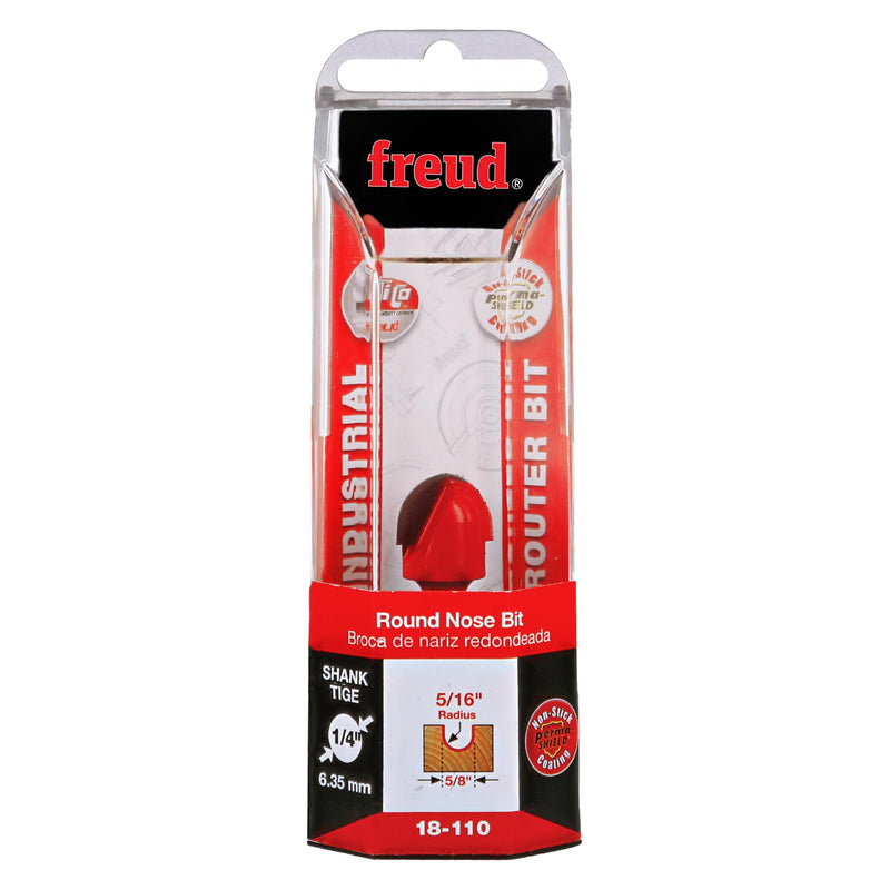 Freud 18-110: 5/16" Radius Round Nose Bit with 1/4" shank, 2" overall length